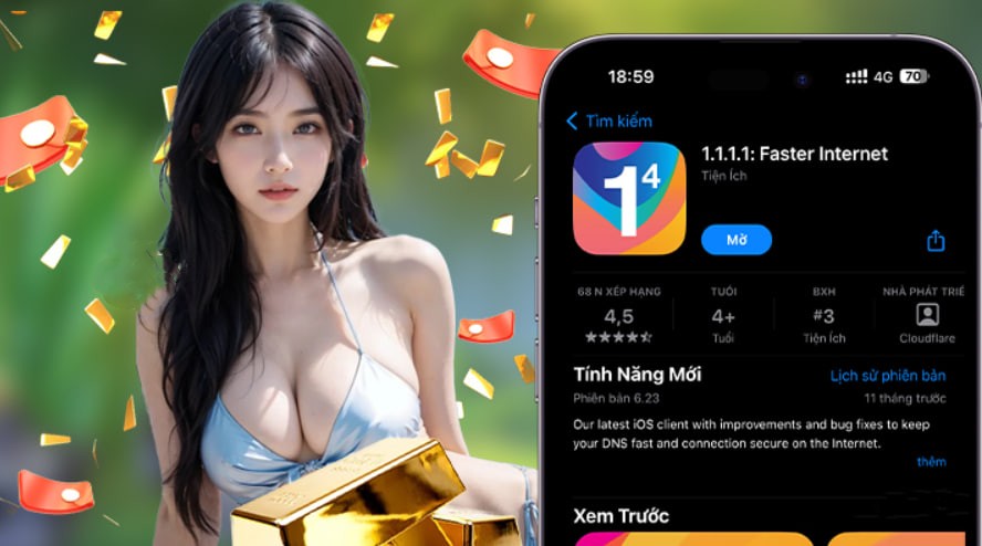Hình ảnh quảng cáo của tt128 hiển thị nền tảng và các lợi ích
